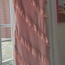 Pink Ruffle Maxi Dress Size XS Photo 0