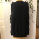 Sebby Collection Black Faux Fur Sweater Vest; Size Large Photo 4