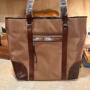 Stylish Brown Shoulder Bag with Leather Trim and Comfortable Handles nwot Photo 1