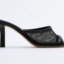 ZARA Black Mesh Little Heel Peep Toe Photo 1