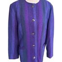 Vintage Avoca Collection Wool Woven Purple Jacket Made in Ireland L Size L Photo 0