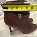 Coach  Mason leather ankle heel boots 11B in Tan/ Brown, golden  hardware 11B Photo 13