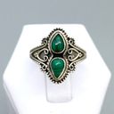 Sterling Silver Vintage Style Genuine Malachite Ring - Sz 6 Photo 4