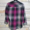 Joie  Fara B Plaid Ruffle Button Up Shirt Plaid Medium Photo 3