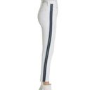 GRLFRND NWT  White Cropped High Rise Jeans Blue Stripe Raw Hem 24 2 Photo 2