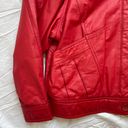 Vintage 1980s Streetwear Ferrari Red Leather Tibor Aviator Bomber Jacket Size M Photo 5