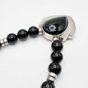 Onyx Vintage Black  Sterling Silver Statement Necklace Beaded Western Bohemian Photo 3