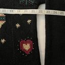 Croft & Barrow VTG  Womens Ramie Blend Christmas Zip Sparkly Sweater Size L Black Photo 8