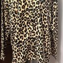 Nordstrom  Womens Button Up Shirt Beige Leopard Animal Print 100% Cotton L New Photo 2