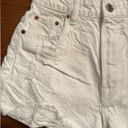 ZARA  White Cotton Denim High Waist Distressed Frayed Jean Shorts Size 2 Photo 2