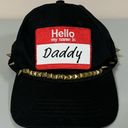 Handmade Black ‘Hello! my name is: Daddy’ Patch Gold Spiked Studded Baseball Cap Trucker Hat ❤️‍🔥✨ Photo 0