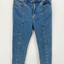 The Loft  Outlet Jeans Women 8 PETITE Blue Medium Wash Denim Straight Leg Seam Detail Photo 0