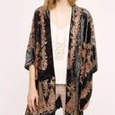 Pants Store burnout velvet ruana floral‎ flowy boho kimono gray grey one size Size undefined Photo 0