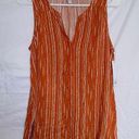 Sonoma Women's  NWT Orange Striped V Neck Sleeveless Tank Top size small Photo 0