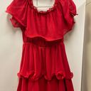 Pretty Little Thing Off The Shoulder Red Dress  Photo 0