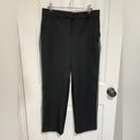 Mango  Side Stripe Straight Wide Leg Cropped Pants Black Photo 1