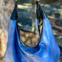 India Hicks  purse blue and black leather gold hardware Photo 0