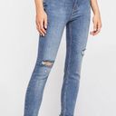 Free People  Womens Jeans Skinny Denim Blue Great Heights Frayed Hem 27 Photo 0