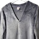 Natori VNeck Velour Pullover Long Sleeve Sweatshirt in Stone Gray Size M Photo 4