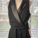 Adrianna Papell  Faux Wrap Tuxedo Dress Size 10 Black Formal Cocktail Wedding$139 Photo 3