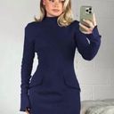 House Of CB  size XS TALLER  'Mahalia' Navy Long Sleeve Mini Dress NWOT Photo 0