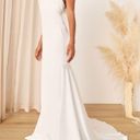 Lulus  Eternity Together White Satin Halter Mermaid Maxi Dress Women’s Sz L Photo 3