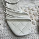 Marc Fisher  Women's 11 Hamora Strappy Quilted Heeled Sandal Shoes Ivory Square Photo 4