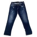 Silver Jeans  Co Suki Capri Distressed Dark Wash Denim Jeans Size W28/L22.5 Photo 4