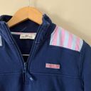 Vineyard Vines Stripe Shoulder Classic Shep Shirt Quarter Zip Sweatshirt Small Photo 3