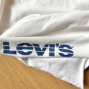 Levi's White Graphic Vintage Raw Cut Crewneck Longsleeve Sweatshirt Top Photo 6