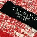 Talbots  Linen Cotton Blend Tapered Capri Pants Red White Petite Size 10 P 10P Photo 1