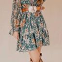 &merci Green Floral Dress Photo 0