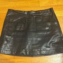 Olivaceous Leather Mini Skirt  Photo 0