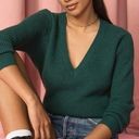 superdown  Revolve Ribbed V-Neck Emerald Green Raquel Sweater | XS Photo 0