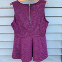 Elle size M Tweed Peplum Textured Fuchsia Sleeveless Top Photo 5