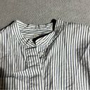 Madewell Lakeside Button Down Peplum Cotton Blue Striped Shirt Blouse Size Small Photo 7