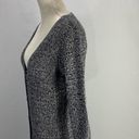 DKNY  Loose Knit Deep V neck Black and White Button Cardigan Size Medium Photo 5