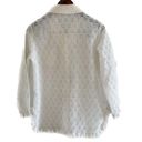 Daisy Vintage 70s  lace ruffle off white wide collar button down blouse size M Photo 9