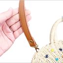The Loft  Outlet Rattan Wicker Circle Purse Colorful Pom Poms Shoulder Bag NWT OS Photo 3