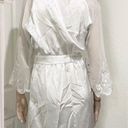 Oscar de la Renta Vintage  White Satin/Sheer Bell Sleeve Appliqué Wedding Robe Photo 1