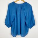 J.Jill  Love Linen Relaxed Peasant Top Blue Size Medium Photo 1