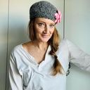 Handmade Womens Knit Beret Handknit Grey Beret Style Hat Crochet Accessories Photo 1