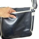 Roots  Black with White Piping Flap Messenger Crossbody - Medium Size Photo 5