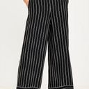 Loft NWT  Fluid Wide Leg striped black and white pull on pants size Large Photo 0