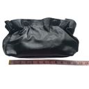 Anthropologie BY  Black Faux Leather Jory clutch Ruffle Compact Dressy Handbag Photo 5