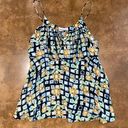 Vintage 90s Floral Drawstring Tank Top Blue Size L Photo 3