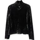 Theory  Vintage Women’s Size L Black Crushed Velvet Velour Turtleneck Top Photo 1