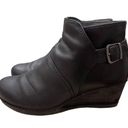 Dansko  Shirley Wedge Heel Black Leather Side Zip Boots Women’s US 10 EU 41 Photo 2