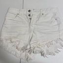 Wild Fable  white high waisted butterfly fringe jean shorts — size 0 Photo 0