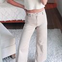 ZARA  High Waist Marine Straight Jeans in Tan Photo 4